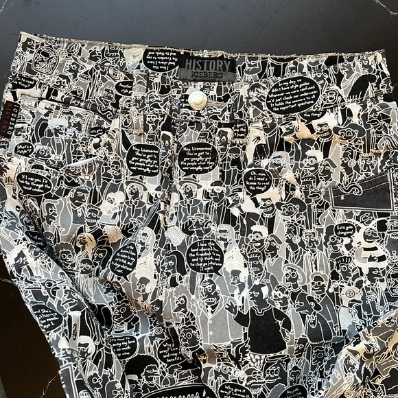 Iceberg Pants - Vintage Simpsons Iceberg denim jeans black, gray, white size 28